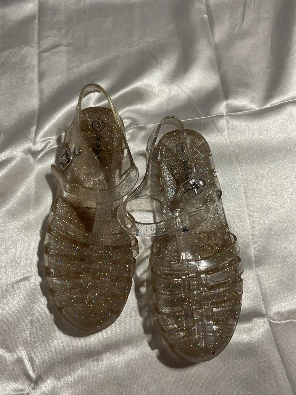 Cat & Jack Clear Glitter Jelly Water Sandals - Gold Sparkle